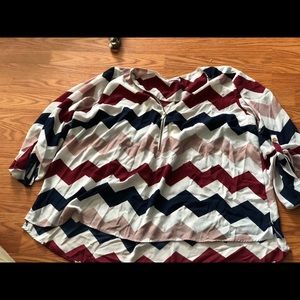 PLUS SIZE Chevron Blouse